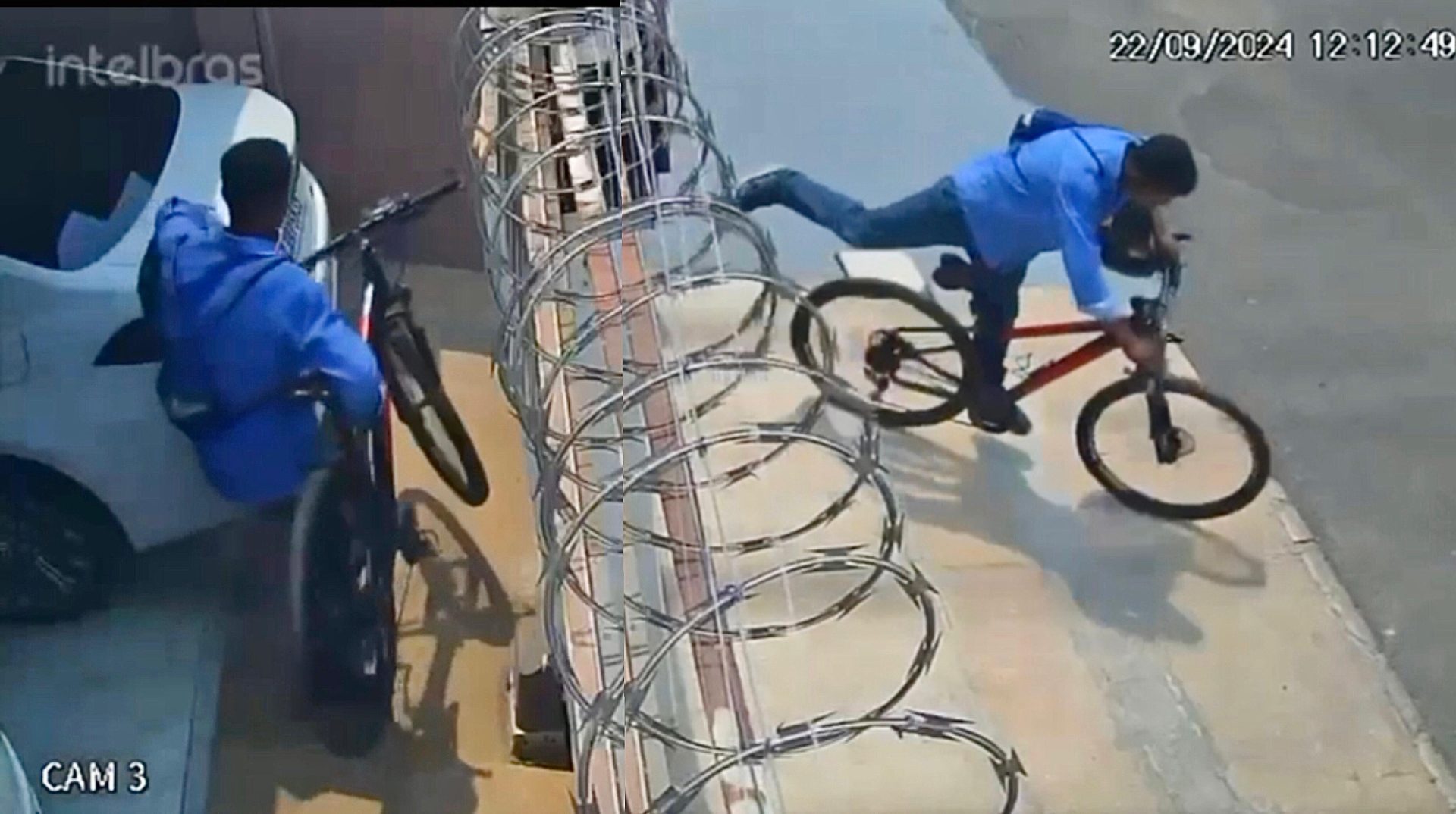 Imagem de homem furtando bicicleta