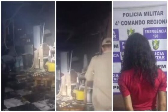 Mulher põe fogo em barbearia do marido após discussão; veja vídeo