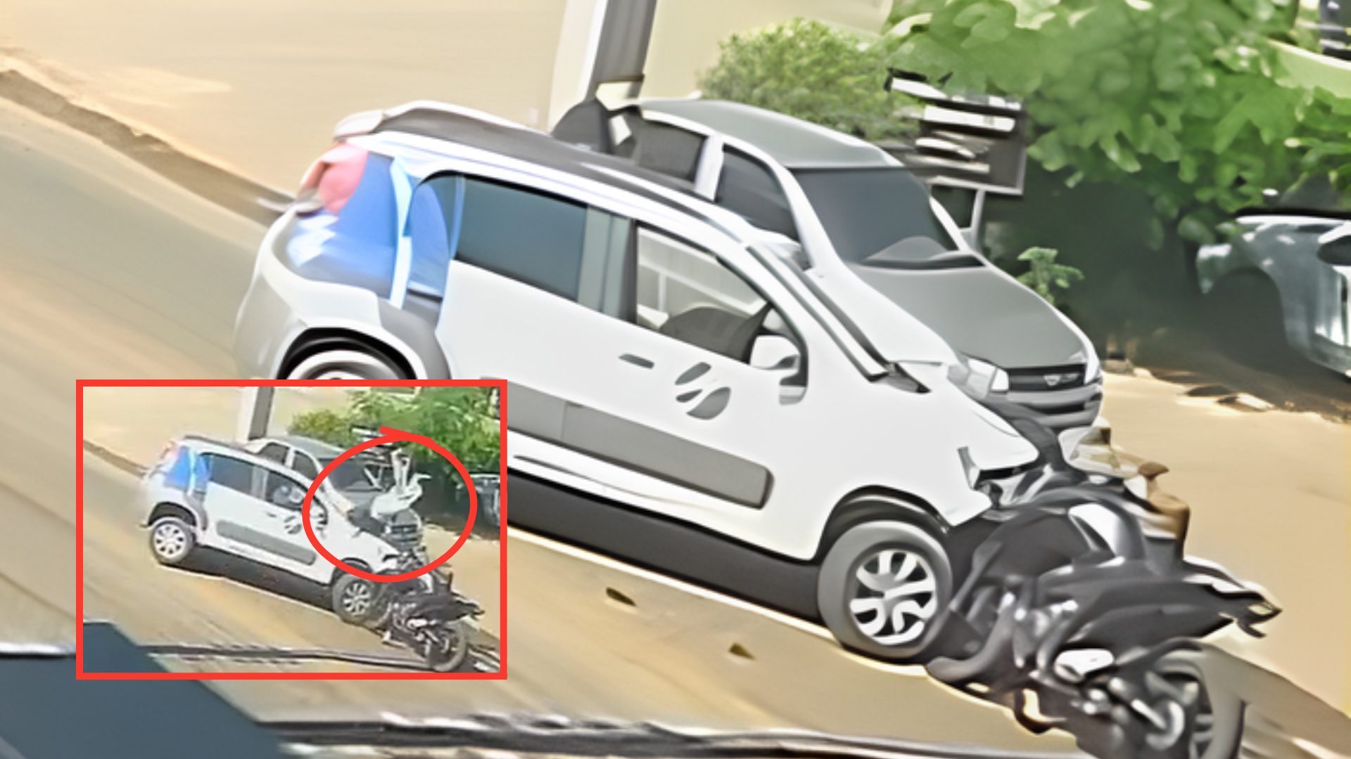 Acidente na BR-174 entre moto e carro de emissora de TV deixa motociclista ferido em Pontes e Lacerda; veja vídeo