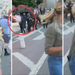 Repórter é atingida por bala de borracha durante protestos em Los Angeles