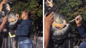Imagem de São Benedito é restaurada e renova fé da comunidade em Cuiabá; veja vídeo