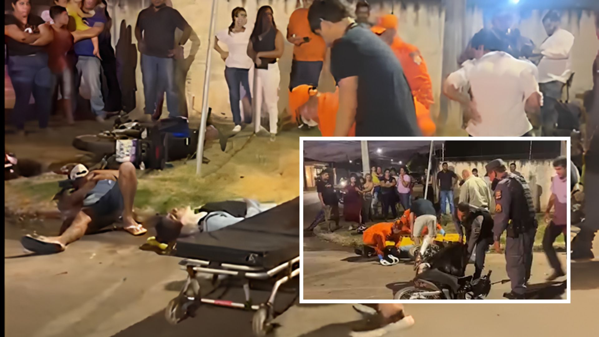 Colisão entre motos deixa dois feridos em Pontes e Lacerda e mobiliza bombeiros e PM; veja vídeo