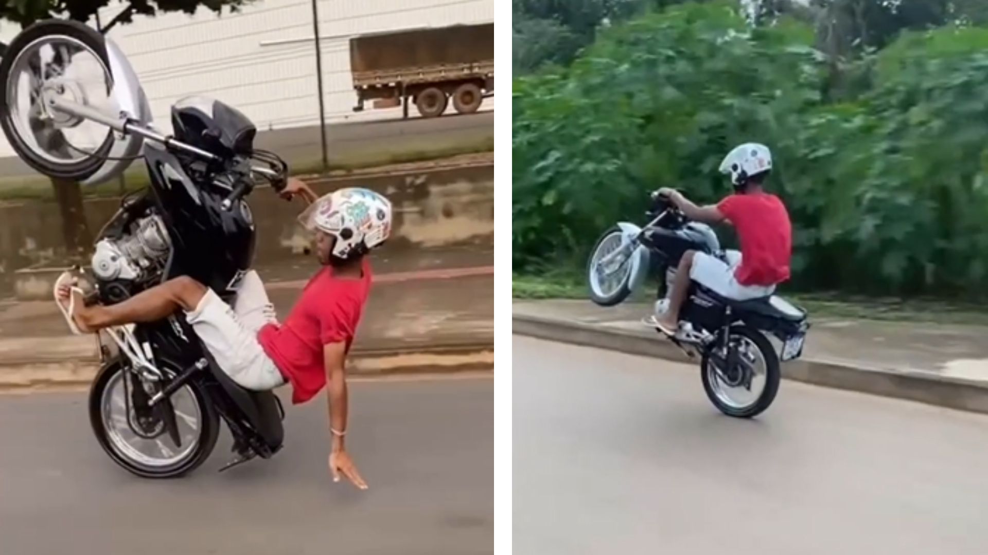 "Amostradinho” empina moto e acaba detido pela PM em Rondonópolis; veja vídeo