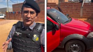 Veículo roubado em festa de Rondonópolis é achado escondido sob lona pela PM: veja vídeo