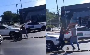 Briga entre motoristas interrompe trânsito e viraliza em Cuiabá