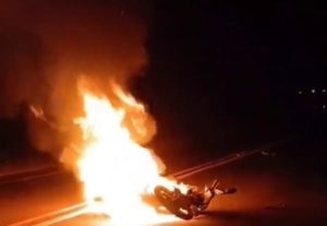 mulher escapa de explosão após atingir capivara em rodovia de MT