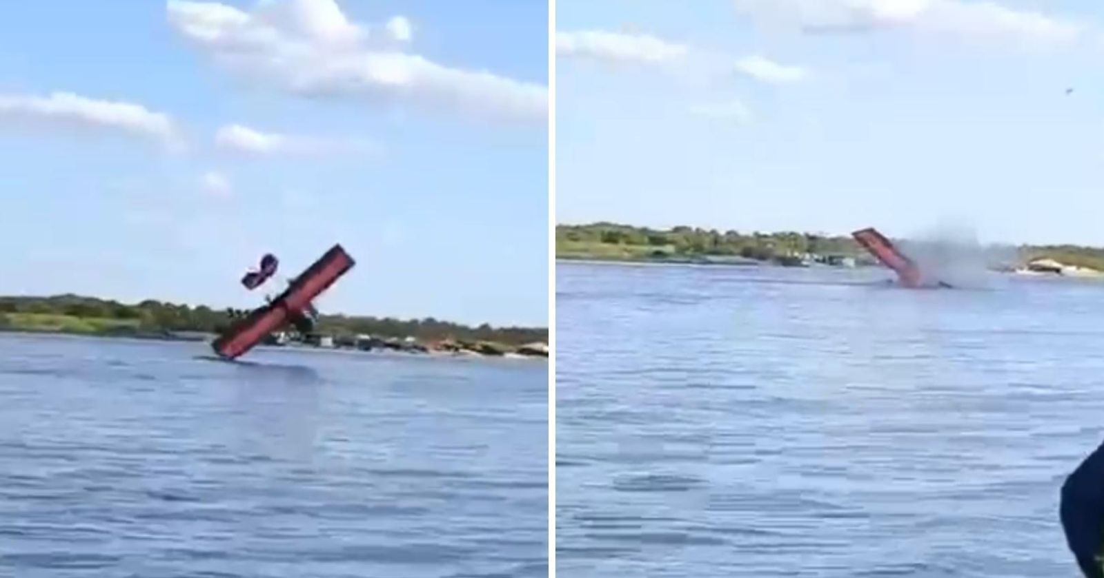 Imagens mostram momento da queda de avião no Rio Araguaia